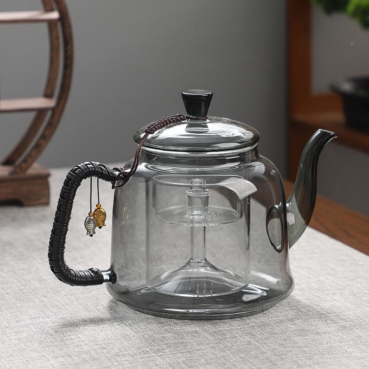 体茶壶耐热玻璃ABC三款煮茶壶家大容量泡茶壶蒸煮煮一用壶高硼硅