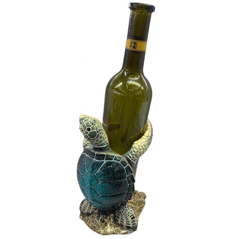 创意高档客厅电红酒架乌龟抱瓶家摆件居玄关装酒柜饰品86031a餐桌
