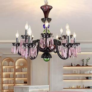 轻奢餐新厅室灯 豪宅别墅吊灯高端客厅水晶吊灯欧法卧式 式 巴93卡款