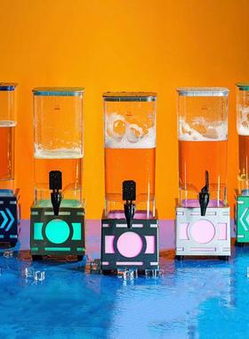 厂家直供七彩发T光酒具可分体洗清炮酒吧KV发光酒3L方尊多色99366