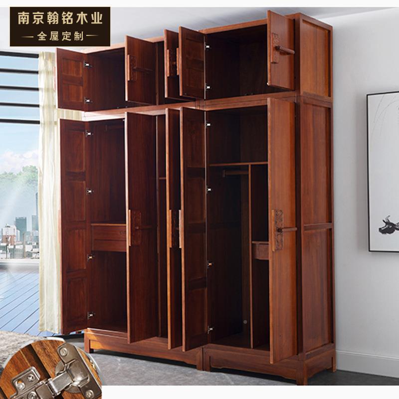 南京家具厂定制中纯YIT式衣实木衣柜组合家用组装柜双开门组合衣