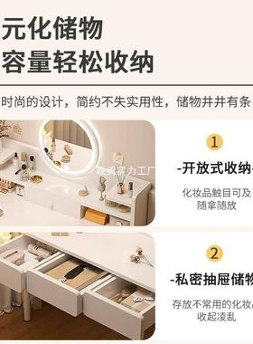 轻奢台卧室小梳户型加宽颜化妆台现代简约出租屋妆高值学生书CEY