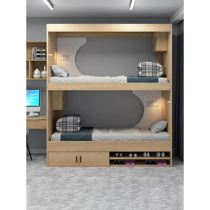 泳越青旅双层下床公寓床多功能床床太空舱实高低床学BBC上校木上