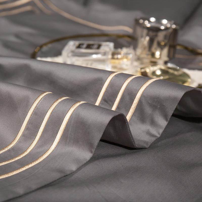 5202新绒200支长棉四件套QSV全棉轻奢裸睡床单套床笠纯棉床上用被