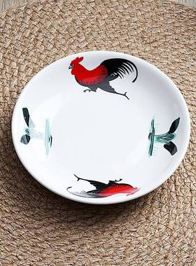 怀旧经典鸡公果盘酒店瓷菜盘复农家经典饭盘餐79660具旧陶汤怀古