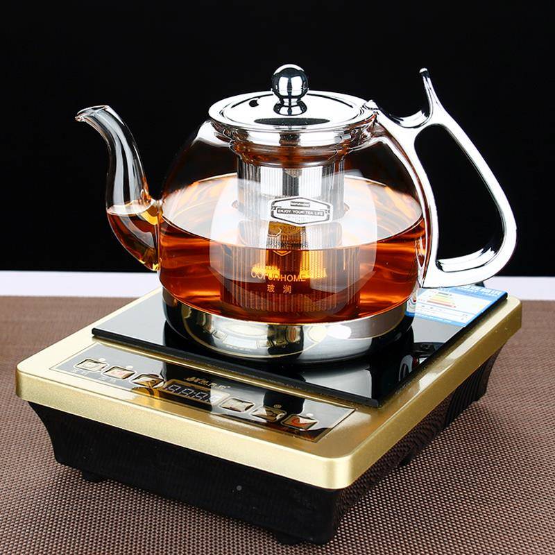 新款煮电QUW陶耐热烧玻璃炉壶电磁炉茶壶不锈钢过滤茶具水壶套装