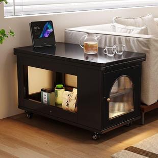 实JIN木可折叠桌移动式 茶几小户型厅家用沙发小边柜推车客巴茶士