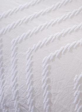 白色酒店宾CTK馆布草床剪品款四件套磨花亲肤毛床单床笠民宿套件