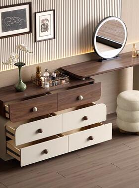 麦卷古风LED带一灯收纳体伸缩书小MLE桌中卧室实木户型梳妆台化妆