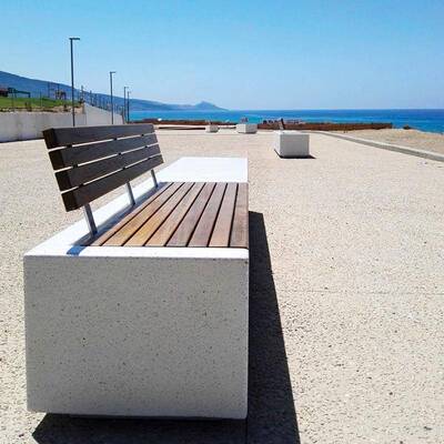 混凝土座椅UHPC混凝土坐凳GRC休闲坐凳广场商场高性能座椅