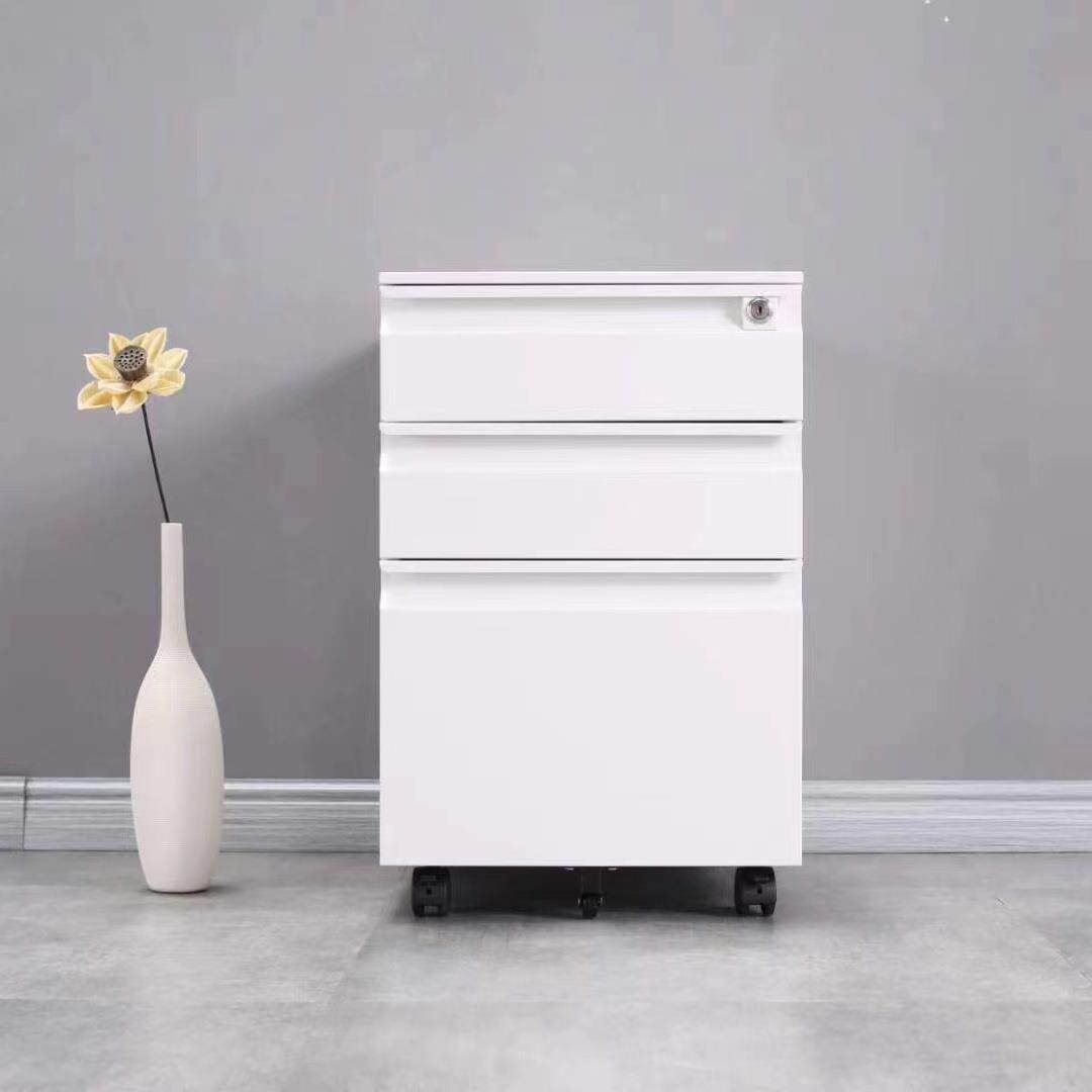 钢制移动矮柜活动柜办公室桌下文件柜带轮子柜储物柜多功能收纳