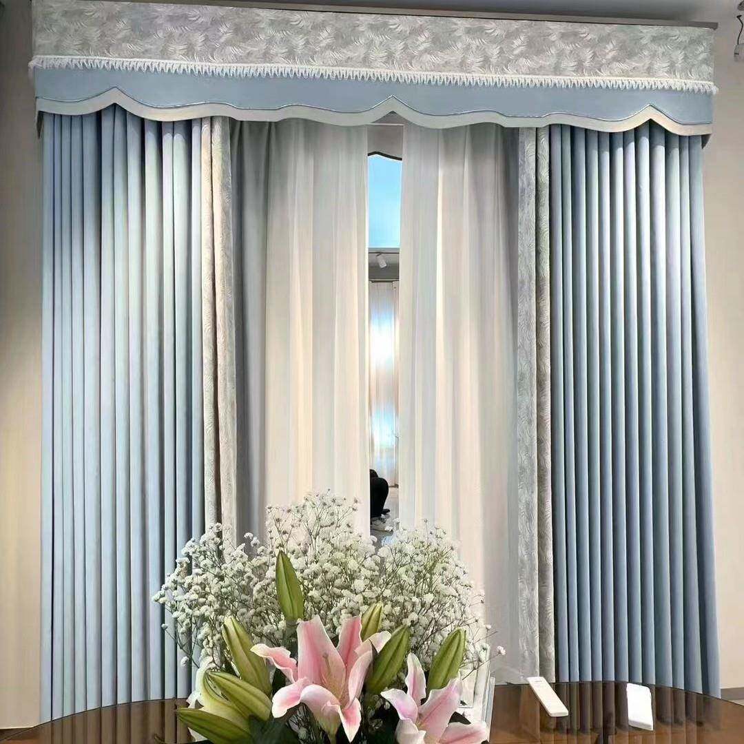 雾里看花雪尼尔遮光窗帘 垂感材质雾面肌理面料 全遮光卧室氛围器