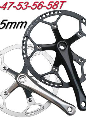 公路车曲柄130BCD折叠车LP牙盘44T齿165mm铝合金短柄改装单盘双盘