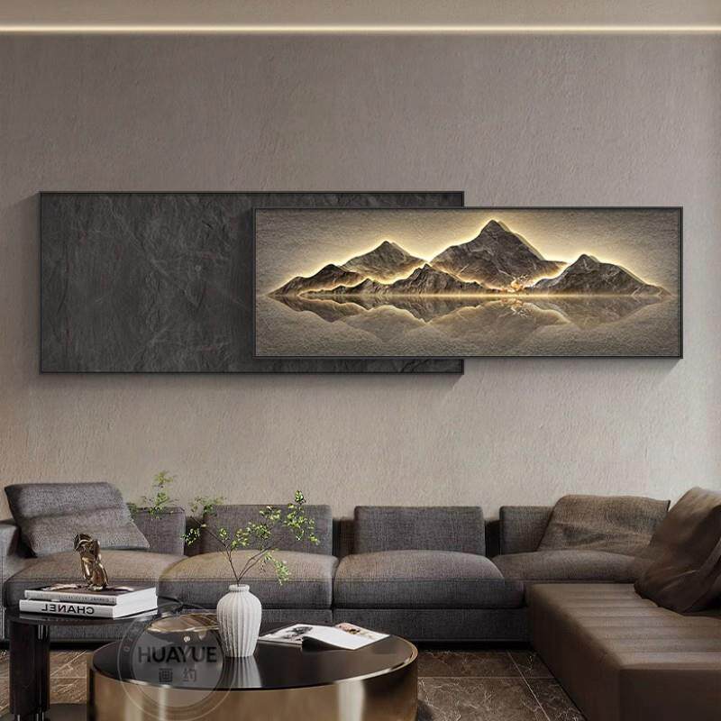 背现代轻奢客厅装饰画有山沙发背大景墙靠YTR-2947挂画气山水壁画