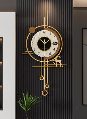 202LNC5新款厅网红钟餐表静挂钟现代简约客厅家用时钟墙卧室音挂