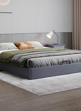 代简约落无床头榻榻米床现户型卧室地全实HOK木排小骨架子床民宿