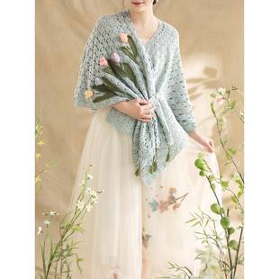 苏苏姐家卉馨花束披肩手YDBDIY织编毛披肩毛线线工团自制材料包