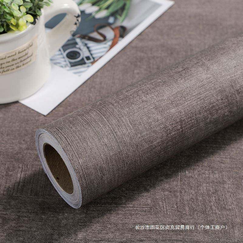 厚深灰色布纹加厚罗马纹纸纸自粘贴纸家具翻新亚麻加家居背景木墙