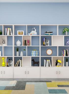 现代简约柜儿童书书架自由组合书架客橱厅带门置物架家用书201932