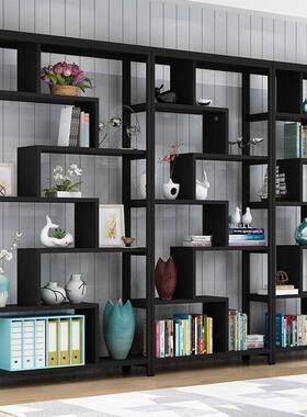 厂家艺直简19108易书架铁置物办公架室隔断展销示架书柜落地客厅