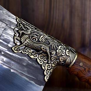 家用斩切两用菜刀切锋利斩骨刀龙将器手打工锻菜刀2425切泉菜肉厨