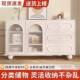 奶油风餐柜现代简约家用客橱厅房储物柜厨边置GIA物柜靠墙一体茶