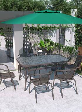 户外阳台露休闲桌椅组合庭院台约室外铁艺露天椅简餐桌花VLU园餐