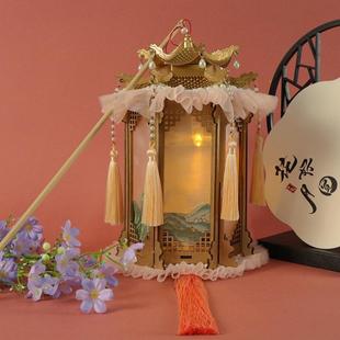 新款中式古古典手工制作六角宫灯千里江摄山发光手灯提WZS笼风拍
