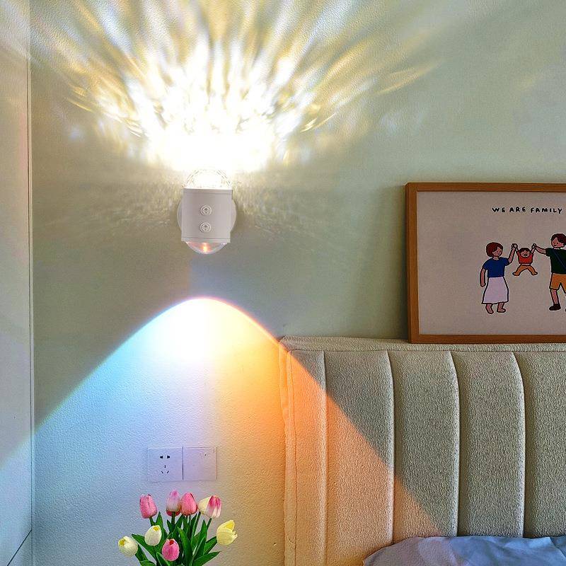 网红动态水IUO波壁拍照洗墙卧灯氛围灯过道灯纹室壁灯夜灯酒吧装