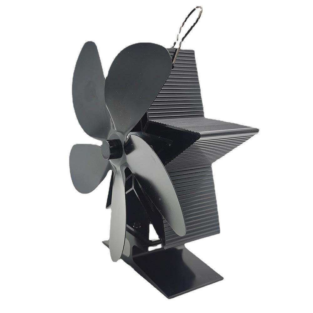 2021新暖款壁炉风扇金5页片五叶属力热动鼓BULU-05风机风扇木取炉