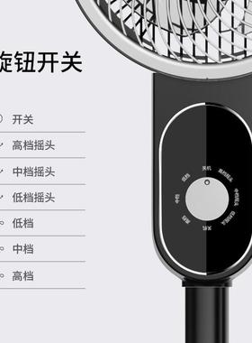 正夏季大风力空净扇化循环气扇家用摇头风台立78085金两用风扇落