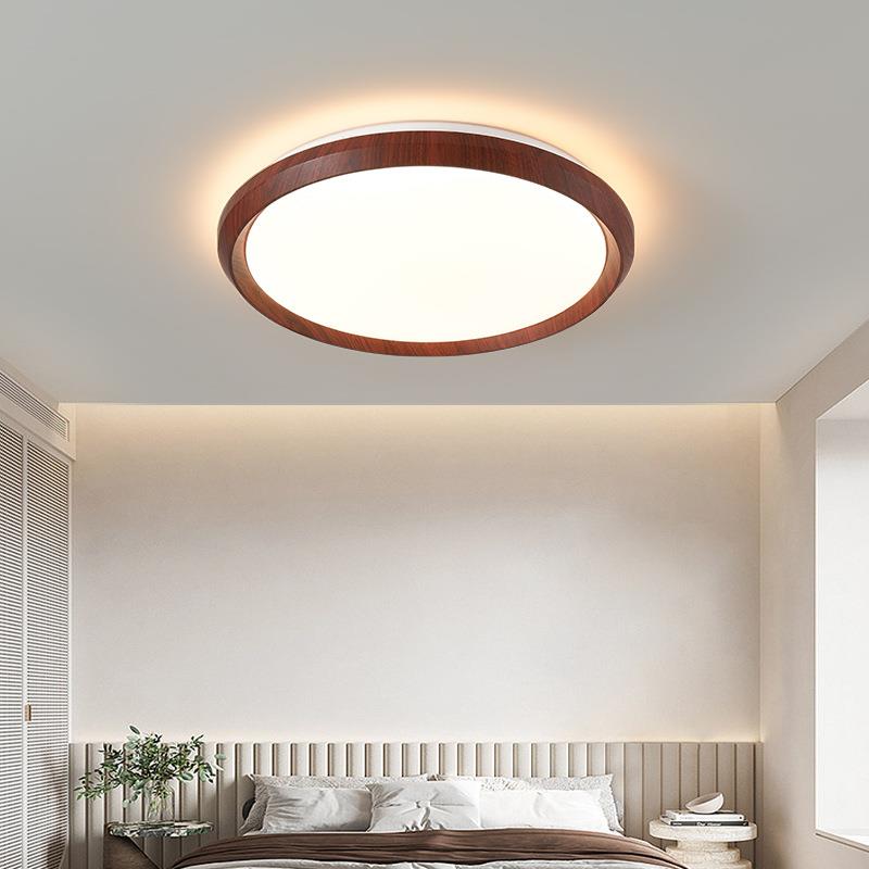 卧室灯吸约顶灯具现主代简卧NFD灯超薄圆极简日式原木形灯003