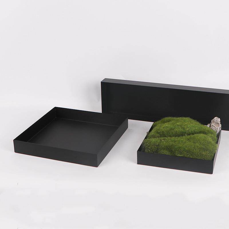 新中式方间型花盆植物插器皿样板酒店长MC-TY-75摆廊花艺花苔藓造