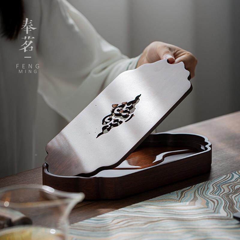重6098竹干泡储功水式茶盘干泡台家用茶具竹制壶承盘蓄水壶夫托