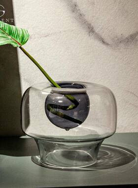 晶玻淳ins风装小口径璃花瓶现PX00222代小高级感家居软摆件手工