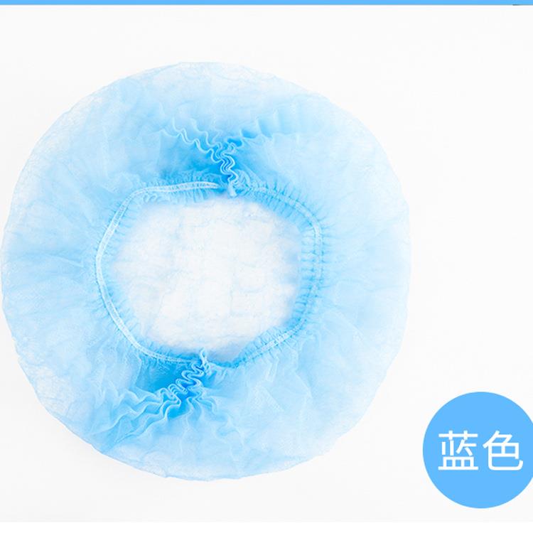 一次烟性纺无布条形帽蘑头菇帽无尘套网帽车间防油厨师无帽加厚款