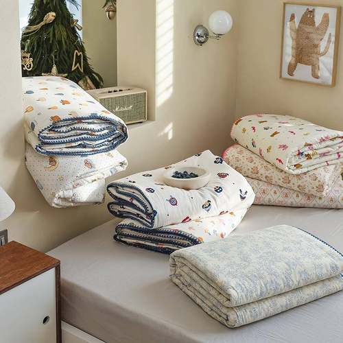 iMY202401ns新薄款盖A类全空棉双层纱可机洗单人双人大豆纤维调被