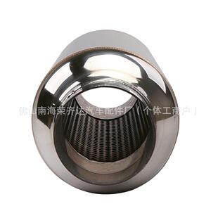 汽车不in63/76-6锈钢排气管段消音器口径3/7中16mm改装通用直排鼓