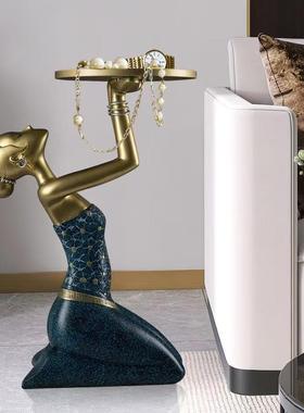 逸异轻奢艺术人物大型落地摆件盘柜客厅玄关视沙发旁边家居电BJ12