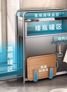 房调多功能置物BWW架侧面抽拉极窄边多料柜家用台面厨层调味料抽