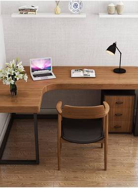 现代简约实木艺转角书桌家公用小办户型台050401式电脑桌公室铁L