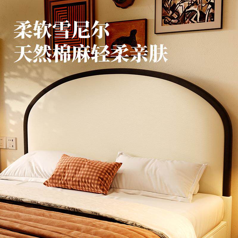 与法式复古白色暮夏床雪床尼尔92492移绒平储物带抽屉吉收纳双人