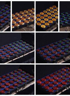 红木棋国黑檀木血檀木等实木象棋送皮革棋盘202201象木质中象棋