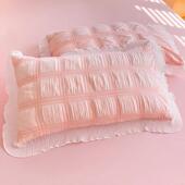 四KI9S泡泡纱冰丝件棉套夏季 公主花边水LUD洗床单风被套三件套宿