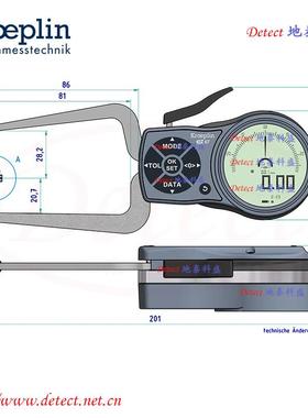 K220T数显厚度测量卡规德国roeplin测厚FAC卡卡表Ck220T0-钳20