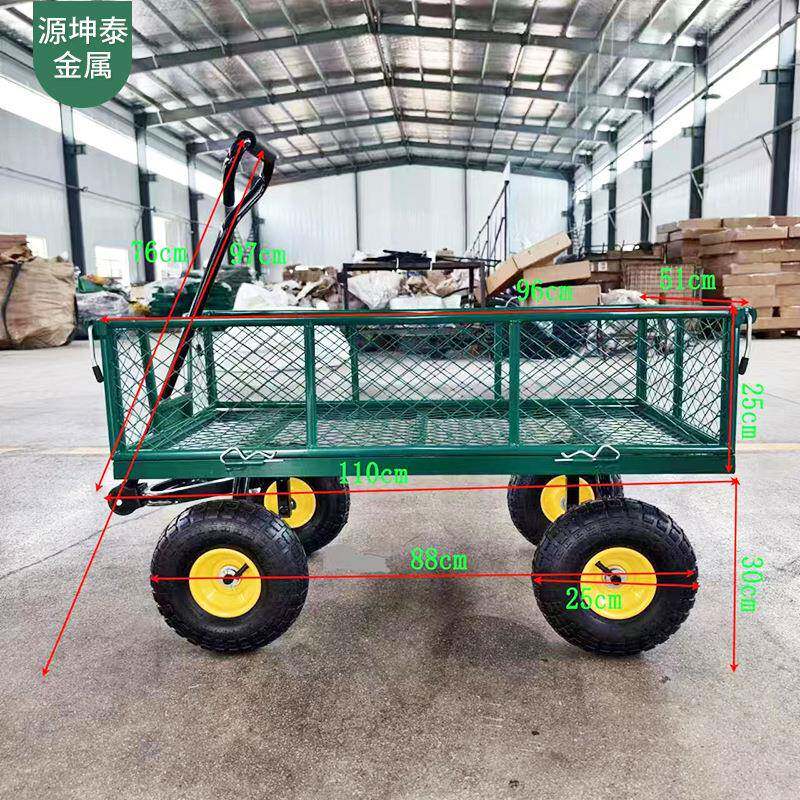 拖网车工具网架护车栏四轮手推4车180A黑83色铁护网仓库拉货搬运