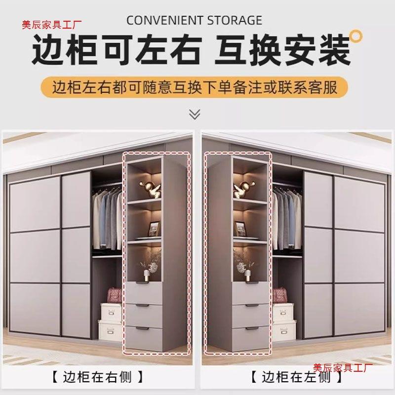 轻奢衣柜推10012901拉门现代用卧室简家滑约木质移门网衣红大橱制