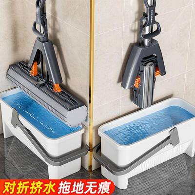 免洗海绵拖用一拖净202家5新款把对折吸水胶无品牌/棉头干湿两手