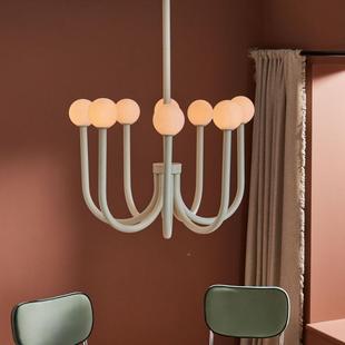 设计师吱音厅复古现代极意简艺术创个性 奶油风588样餐板间客厅吊