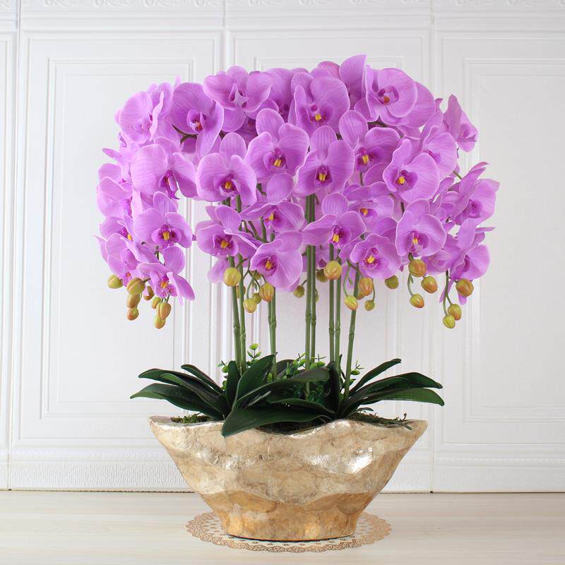 EQ4F厅蝴兰花手感摆F76TH957件客电视蝶柜设摆假花装饰大盆套装桌